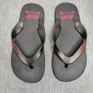 Scott Hawaii Flip Flops Thong Sandals Size 7/8 Blacck Red‎